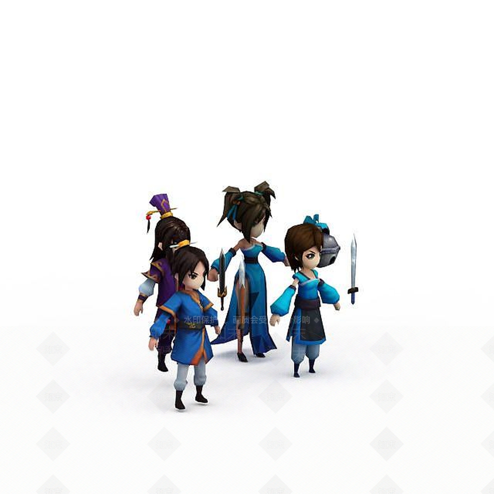 现代女游戏角色3D模型下载【ID:1197031953】