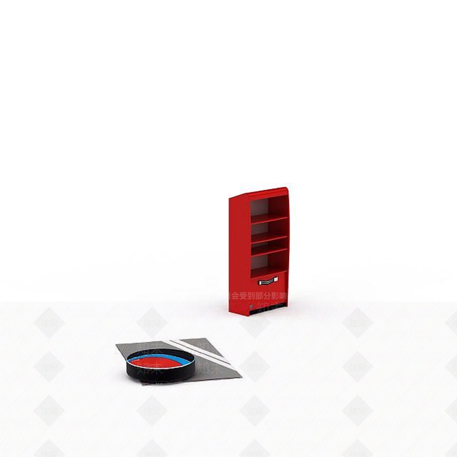 现代红色置物柜3D模型下载【ID:1197032611】
