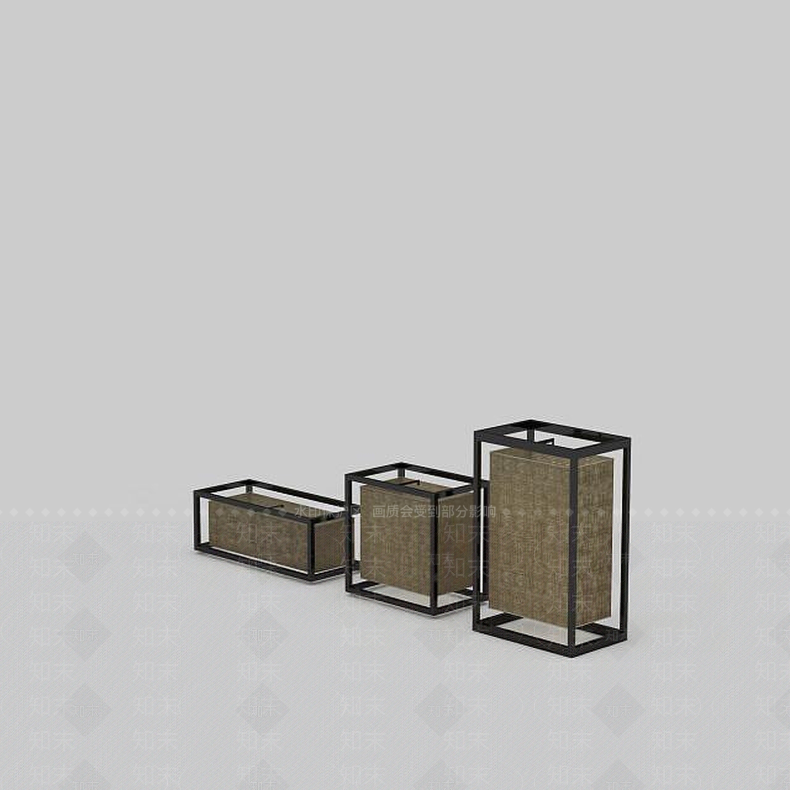 现代方形壁灯3D模型下载【ID:1197035169】