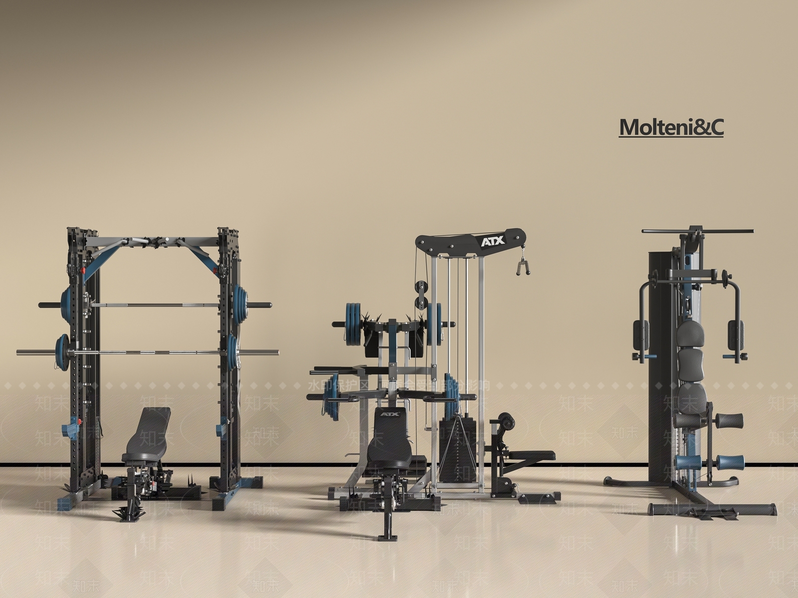 现代健身器材3D模型下载【ID:1197038728】