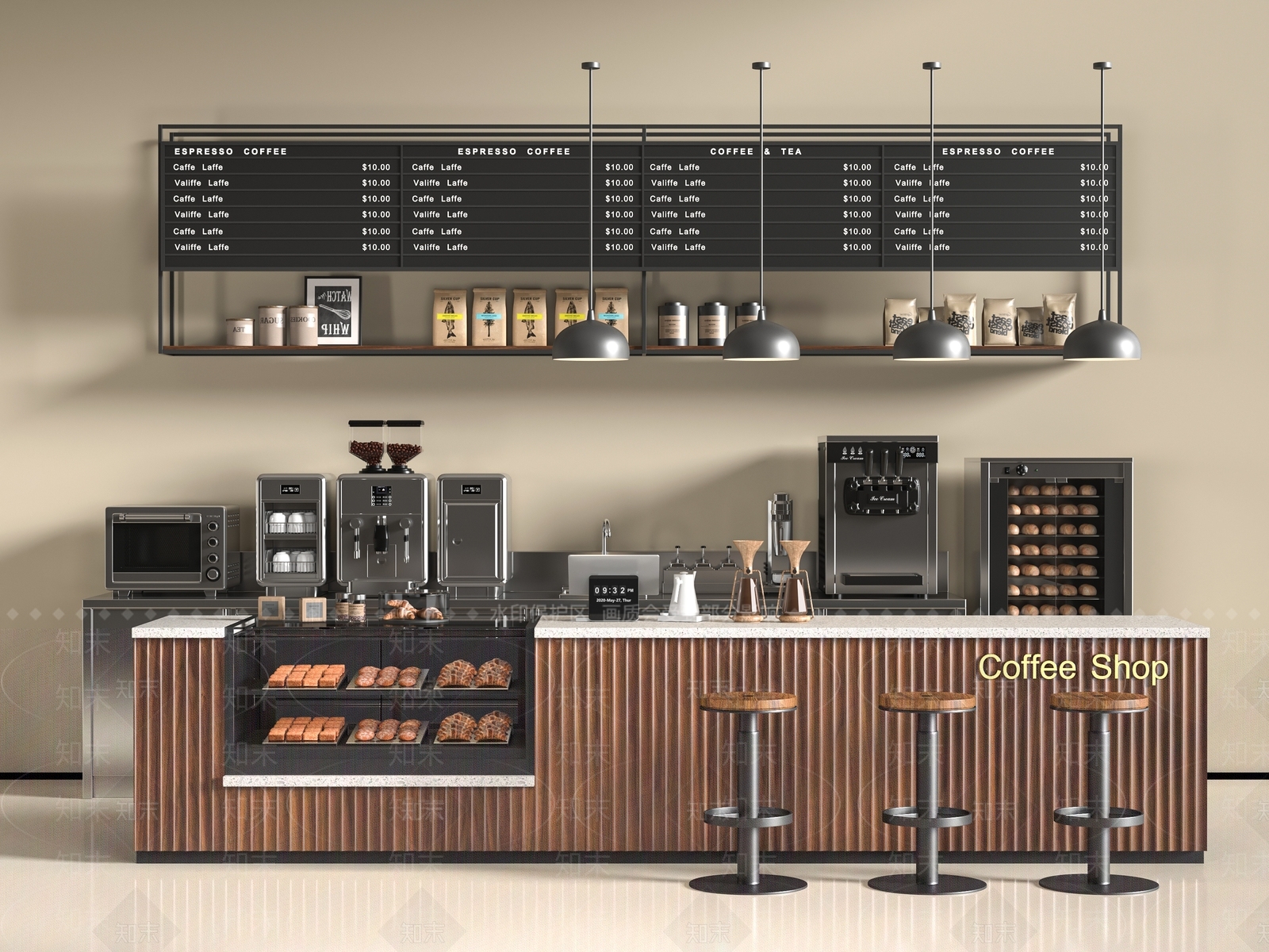 现代甜品面包店3D模型下载【ID:1197039661】