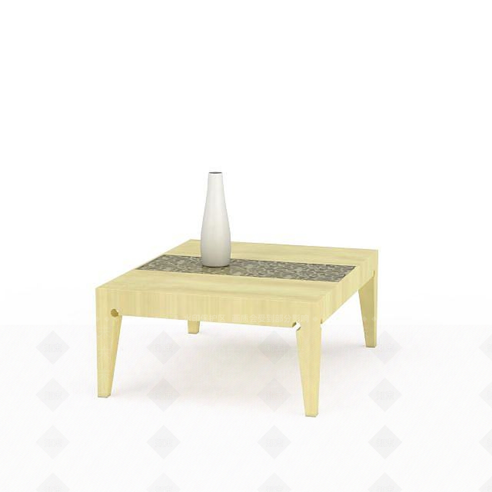 现代客厅方桌3D模型下载【ID:1197039953】