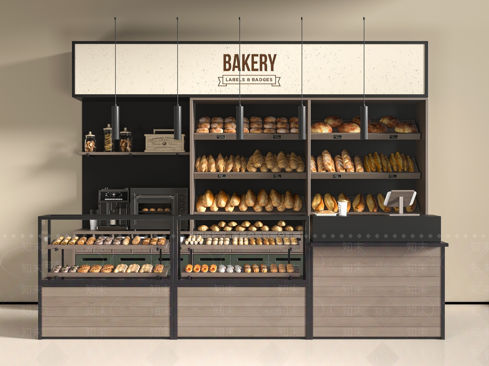现代甜品面包店3D模型下载【ID:1197040187】