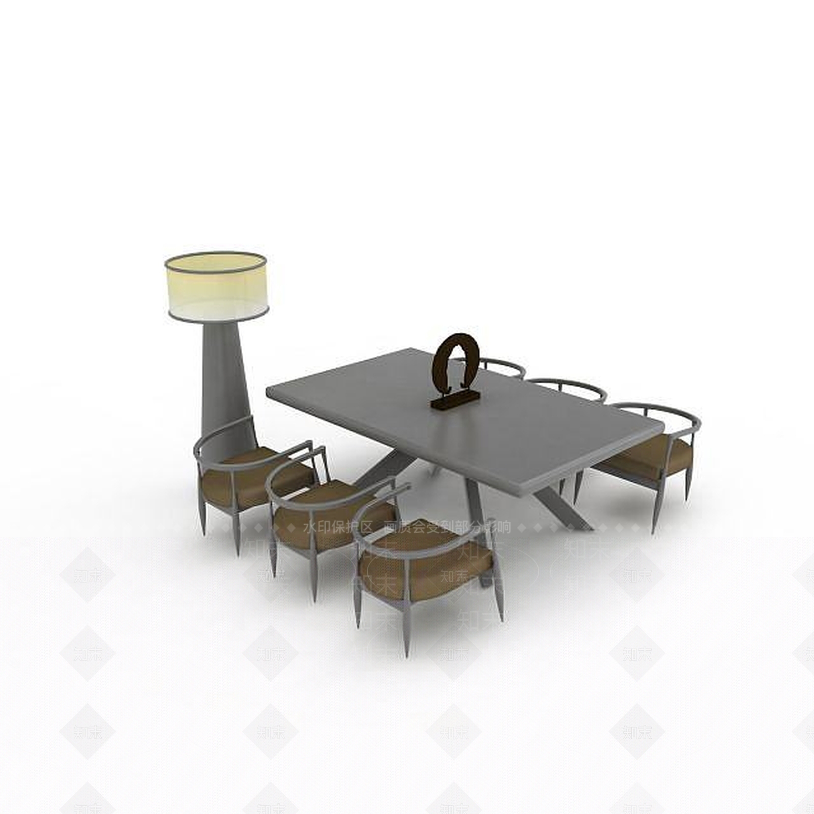 现代餐厅桌椅组合3D模型下载【ID:1197042738】