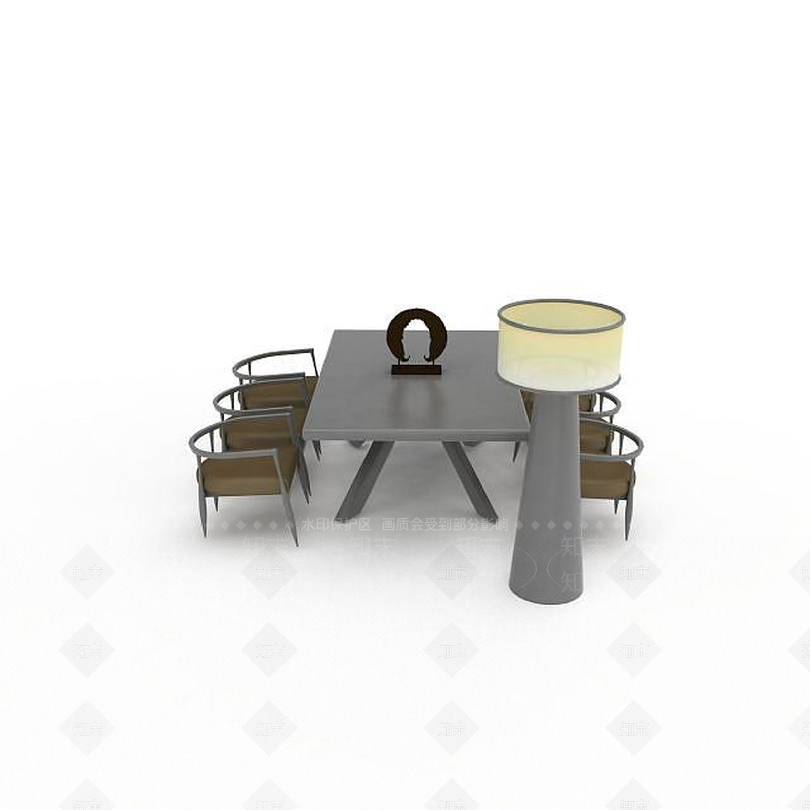 现代餐厅桌椅组合3D模型下载【ID:1197042738】