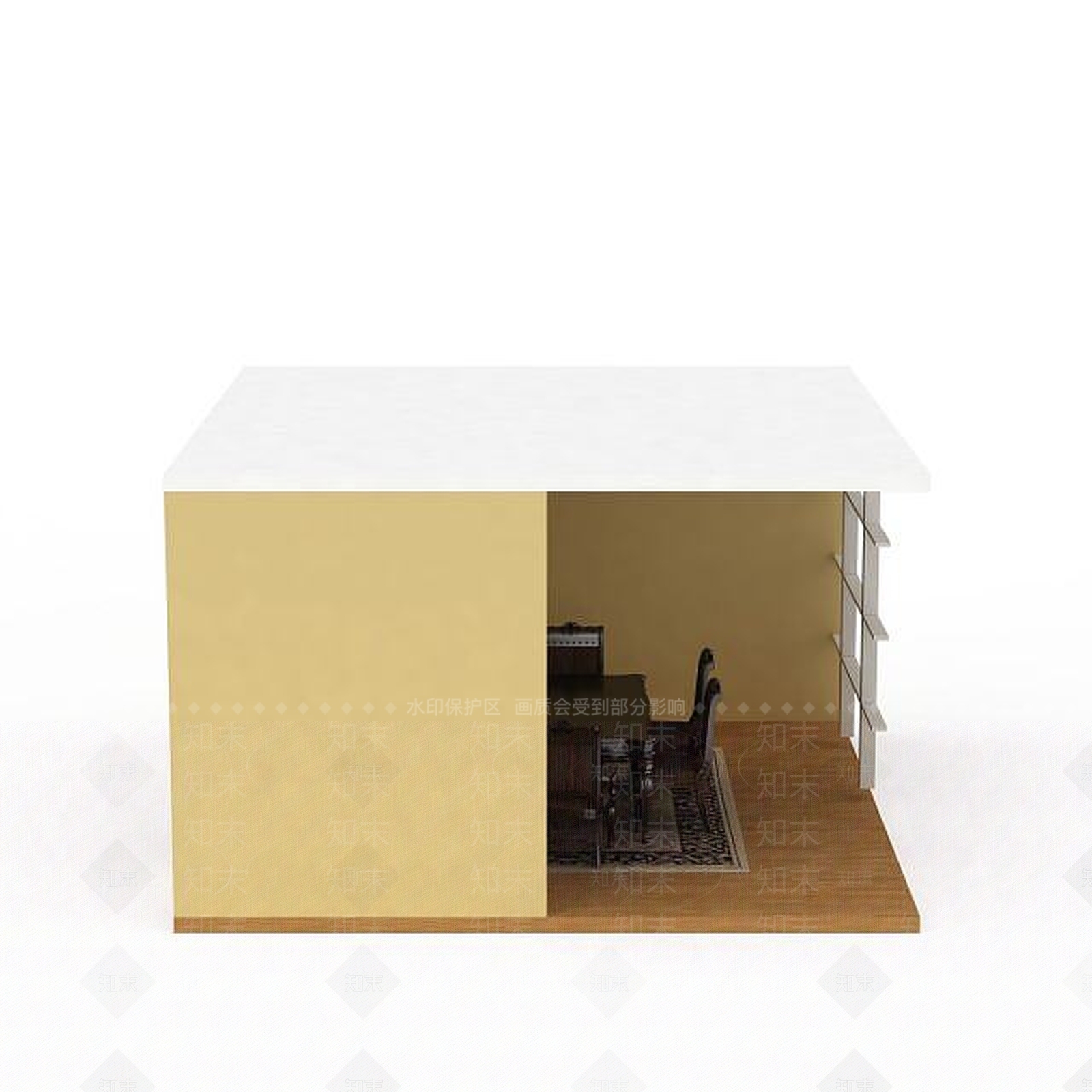 现代客厅桌椅组合3D模型下载【ID:1197042951】