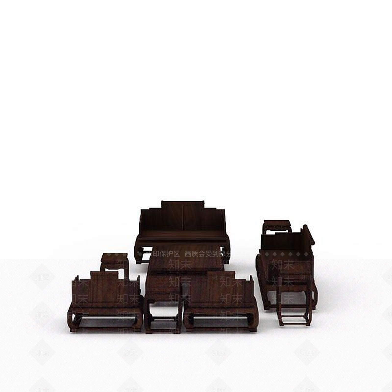 现代实木家具3D模型下载【ID:1197043394】