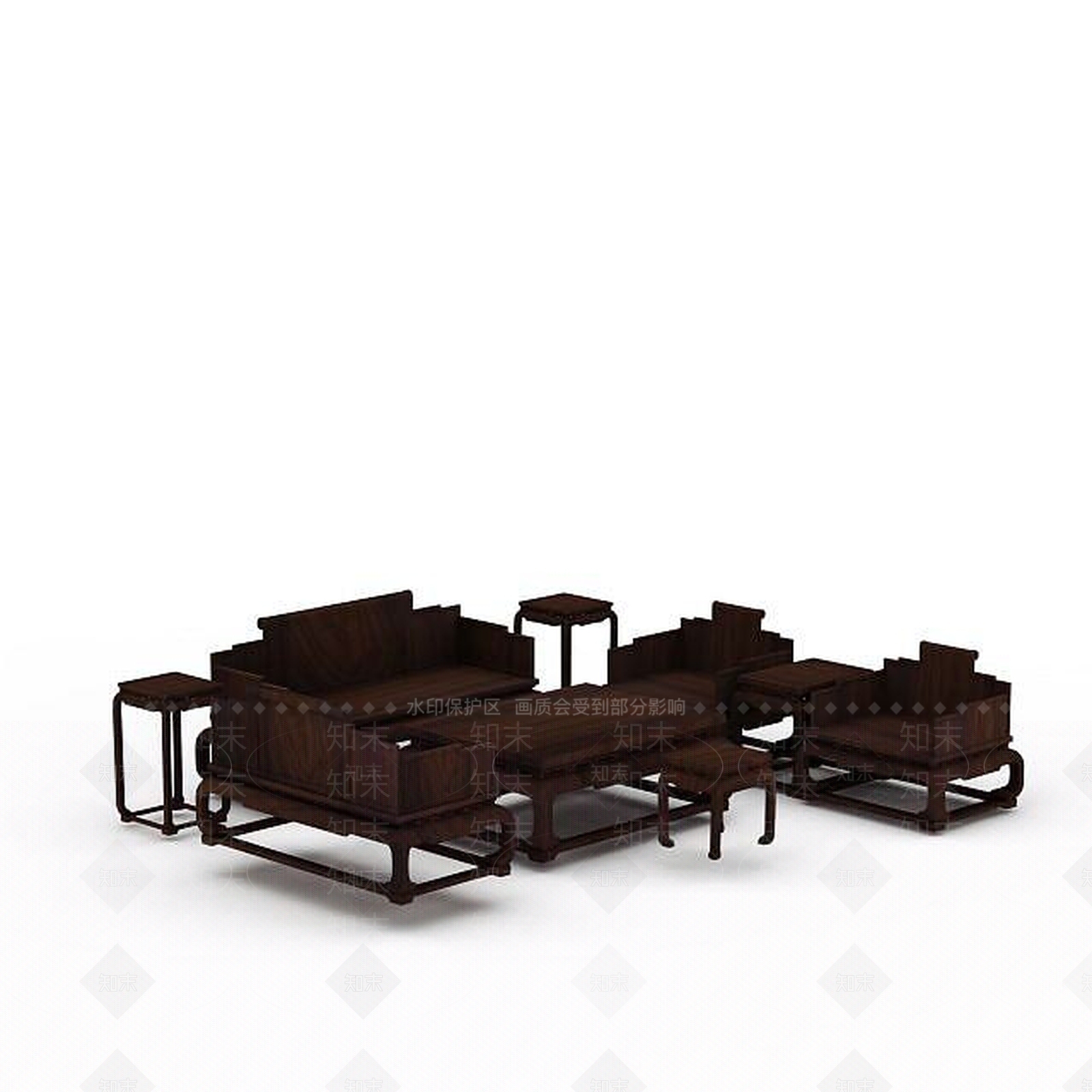 现代实木家具3D模型下载【ID:1197043394】