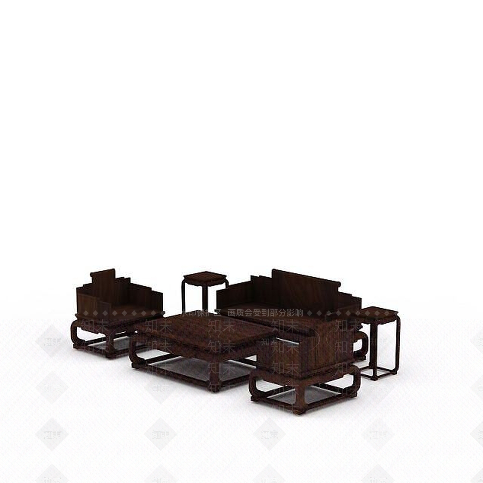 现代客厅桌椅3D模型下载【ID:1197043309】