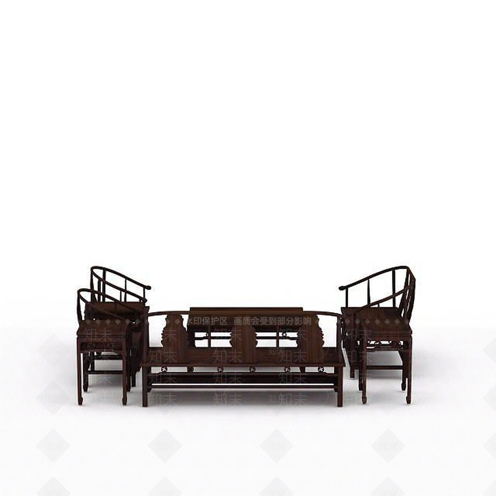 现代实木桌椅3D模型下载【ID:1197044048】