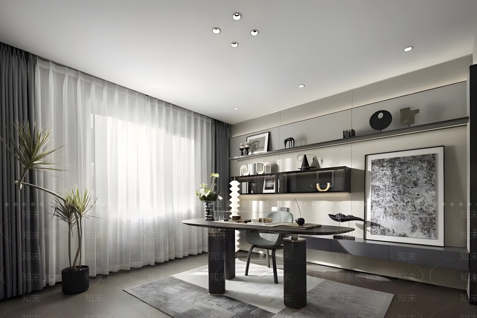 现代书房3D模型下载【ID:1197043248】