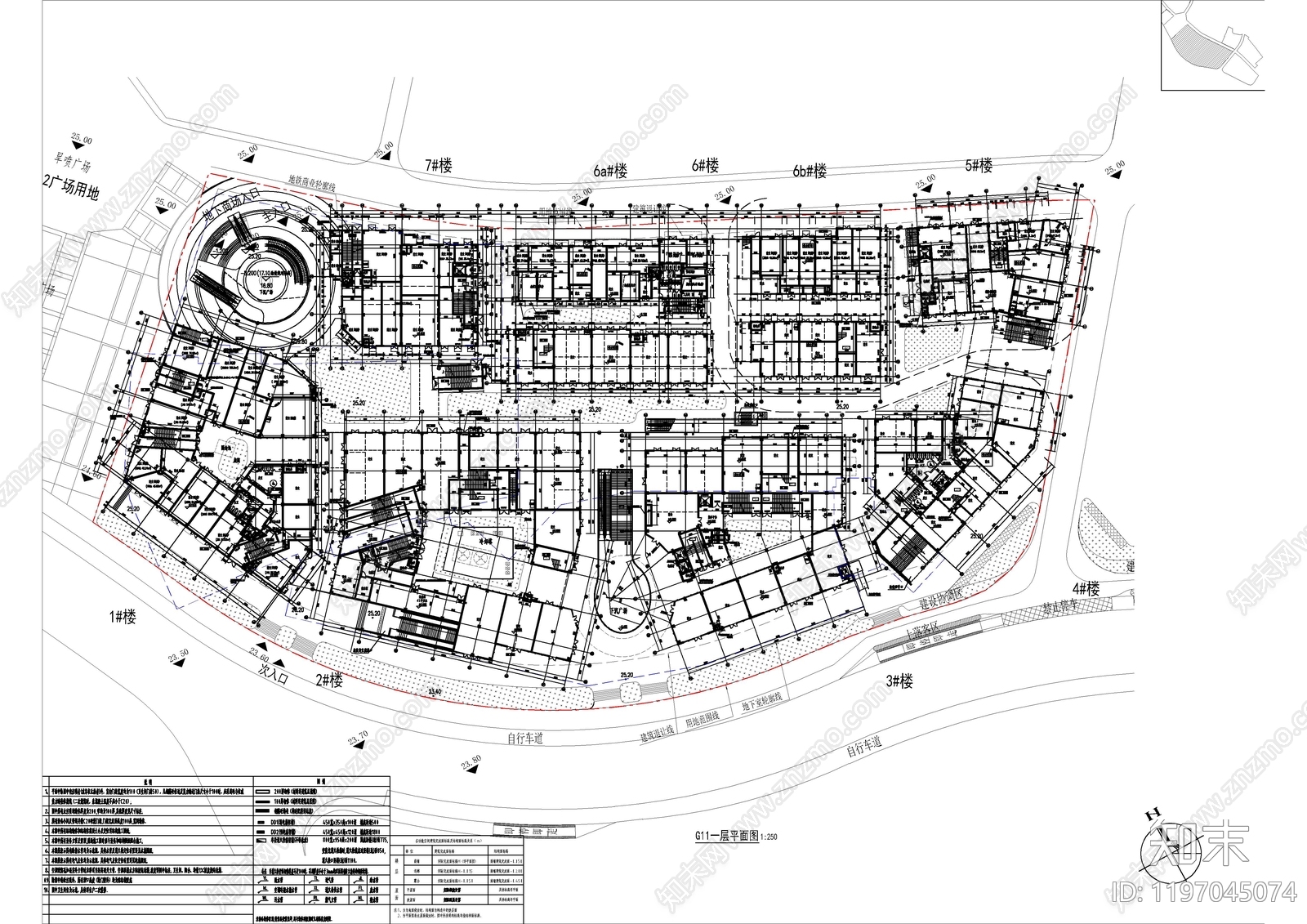 现代新中式商业街cad施工图下载【ID:1197045074】