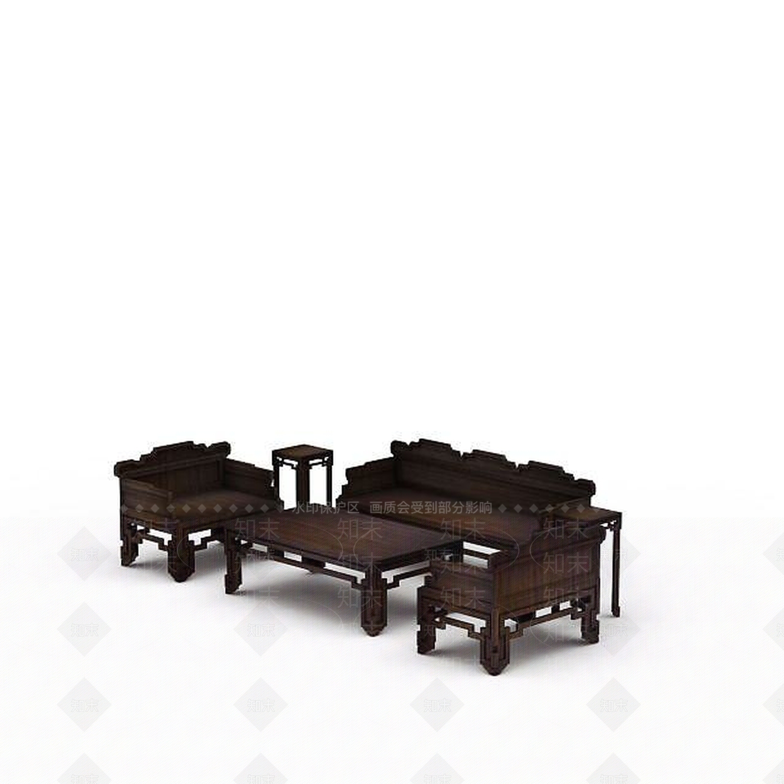 现代古典桌椅3D模型下载【ID:1197045452】
