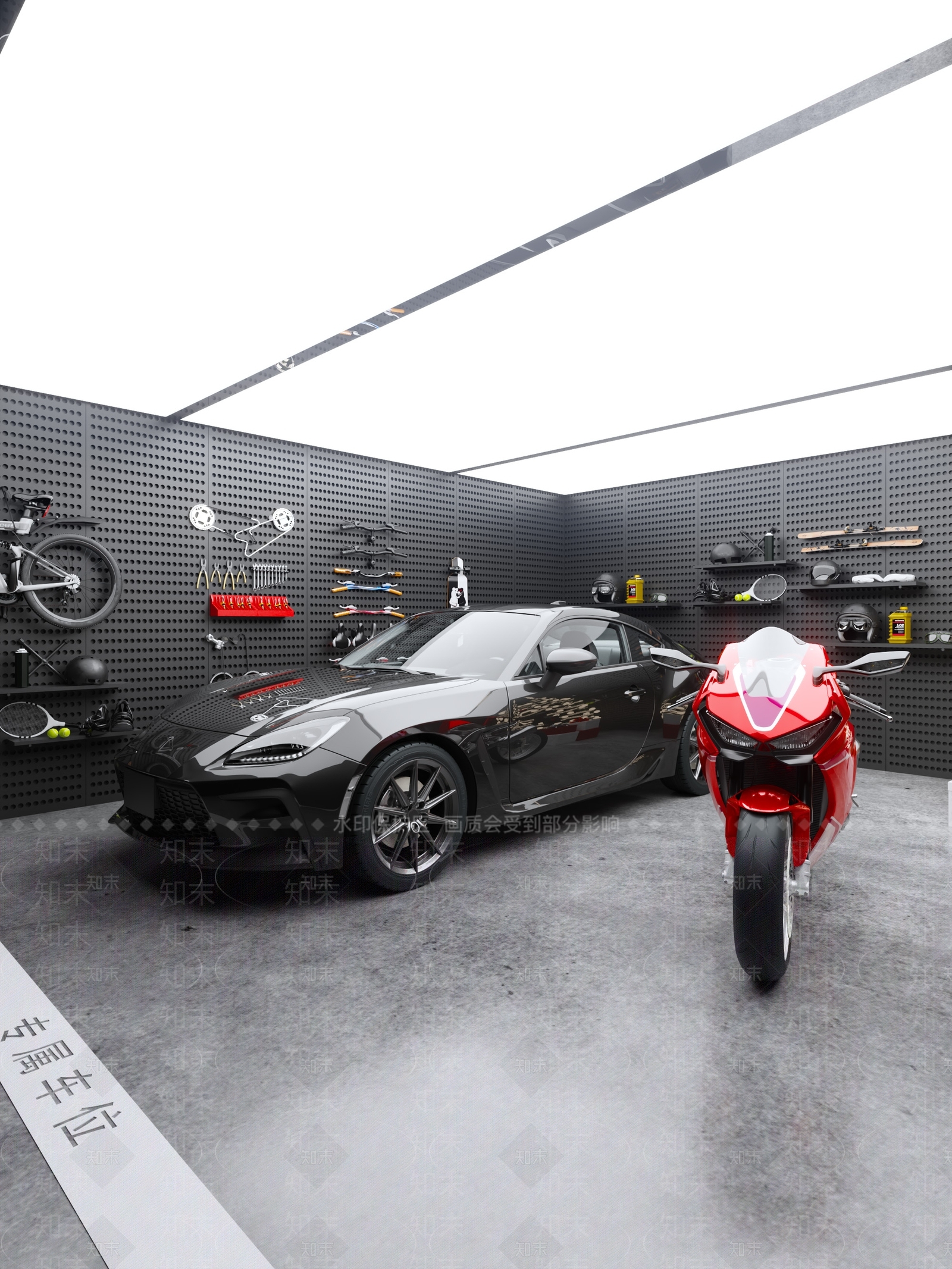 工业极简地下车库3D模型下载【ID:1197046436】