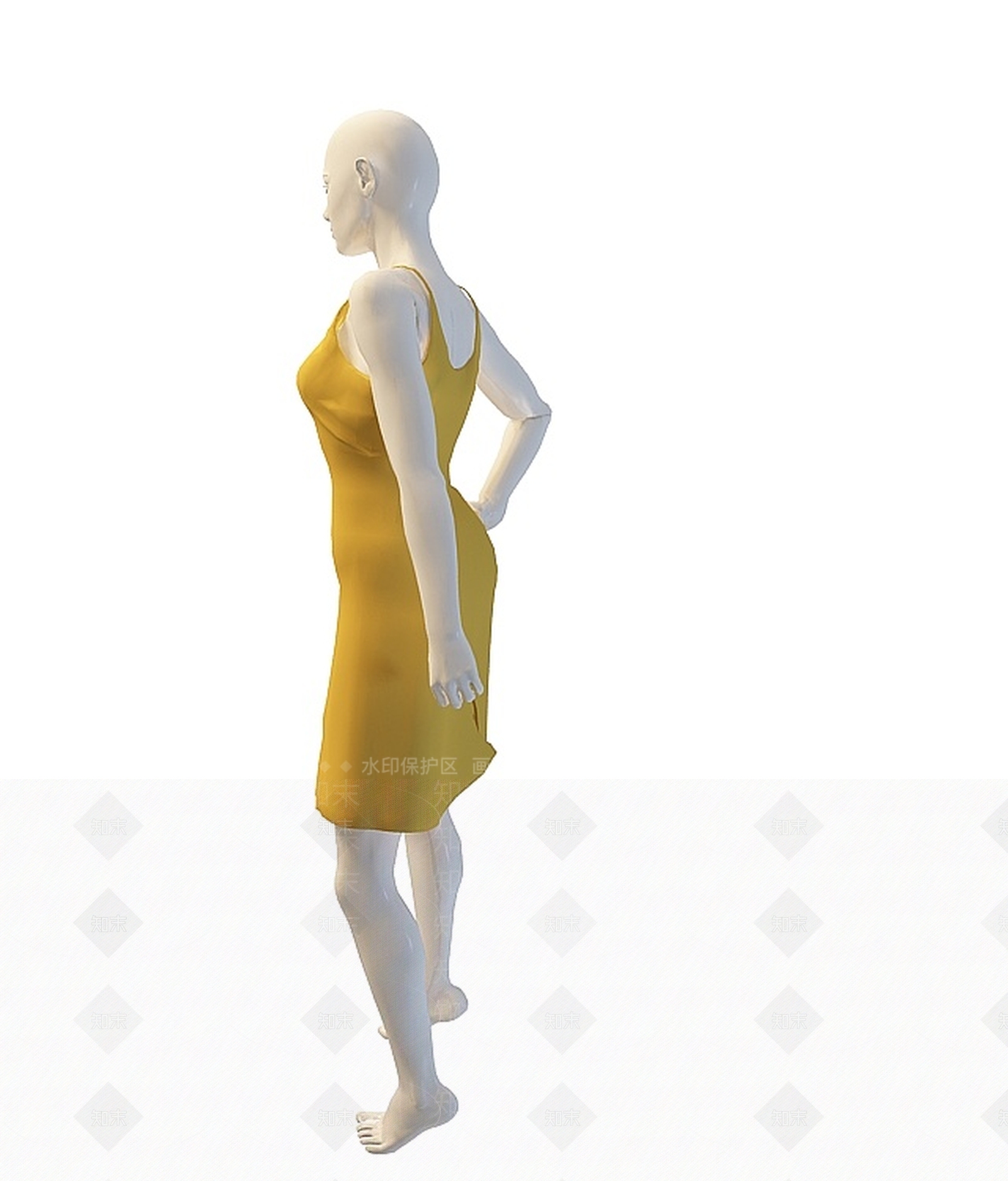 现代连衣裙女模特3D模型下载【ID:1197046734】