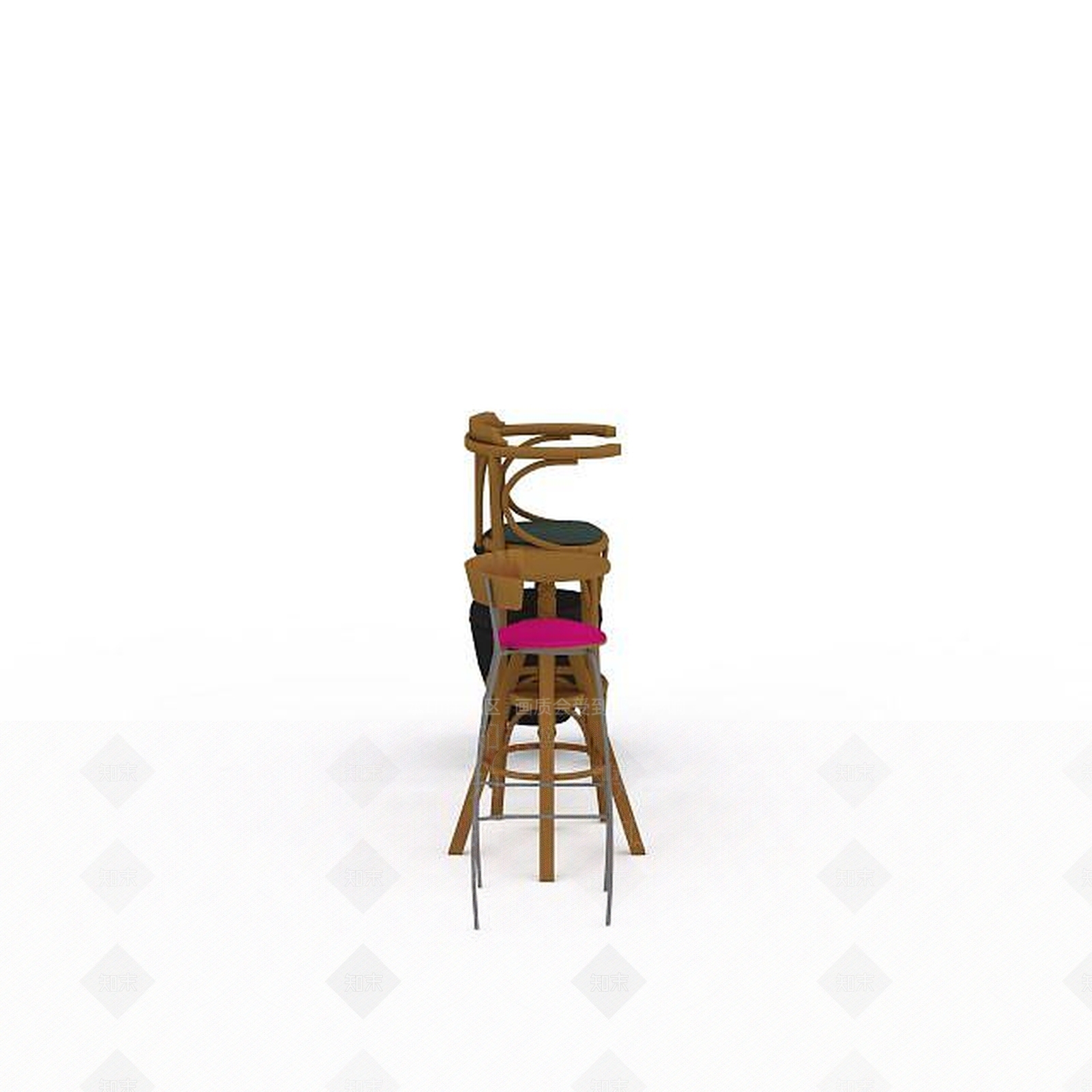 现代简约吧椅3D模型下载【ID:1197047191】