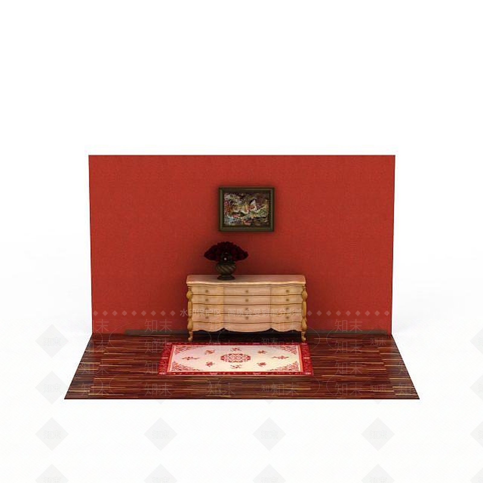 现代客厅边柜3D模型下载【ID:1197047357】