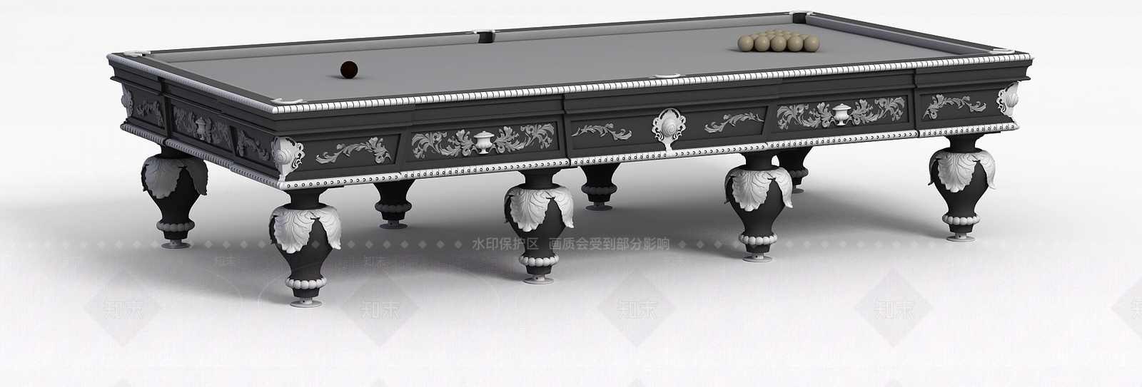 现代花式9球台球桌3D模型下载【ID:1197048365】