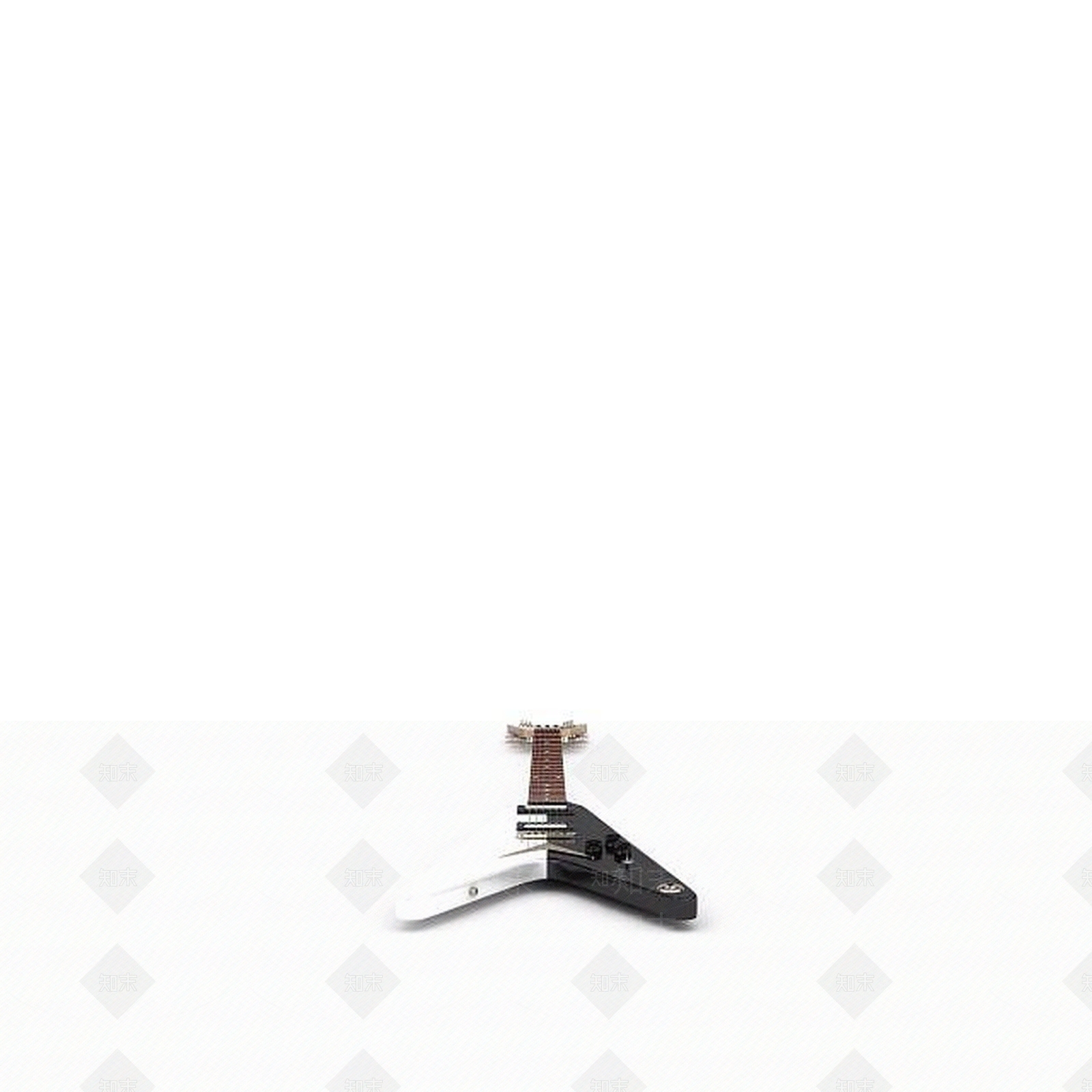 现代吉他3D模型渲染效果图
