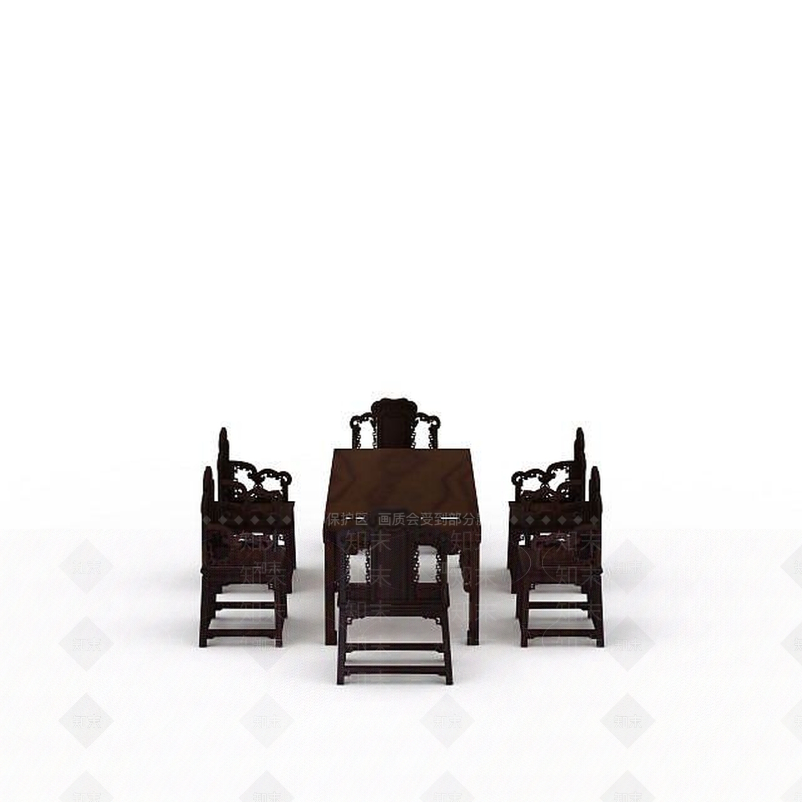 现代木质桌椅3D模型下载【ID:1197051552】