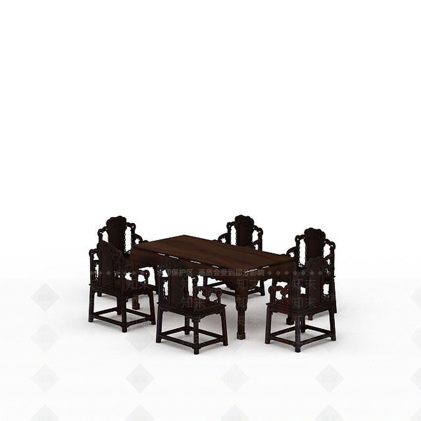 现代木质桌椅3D模型下载【ID:1197051552】