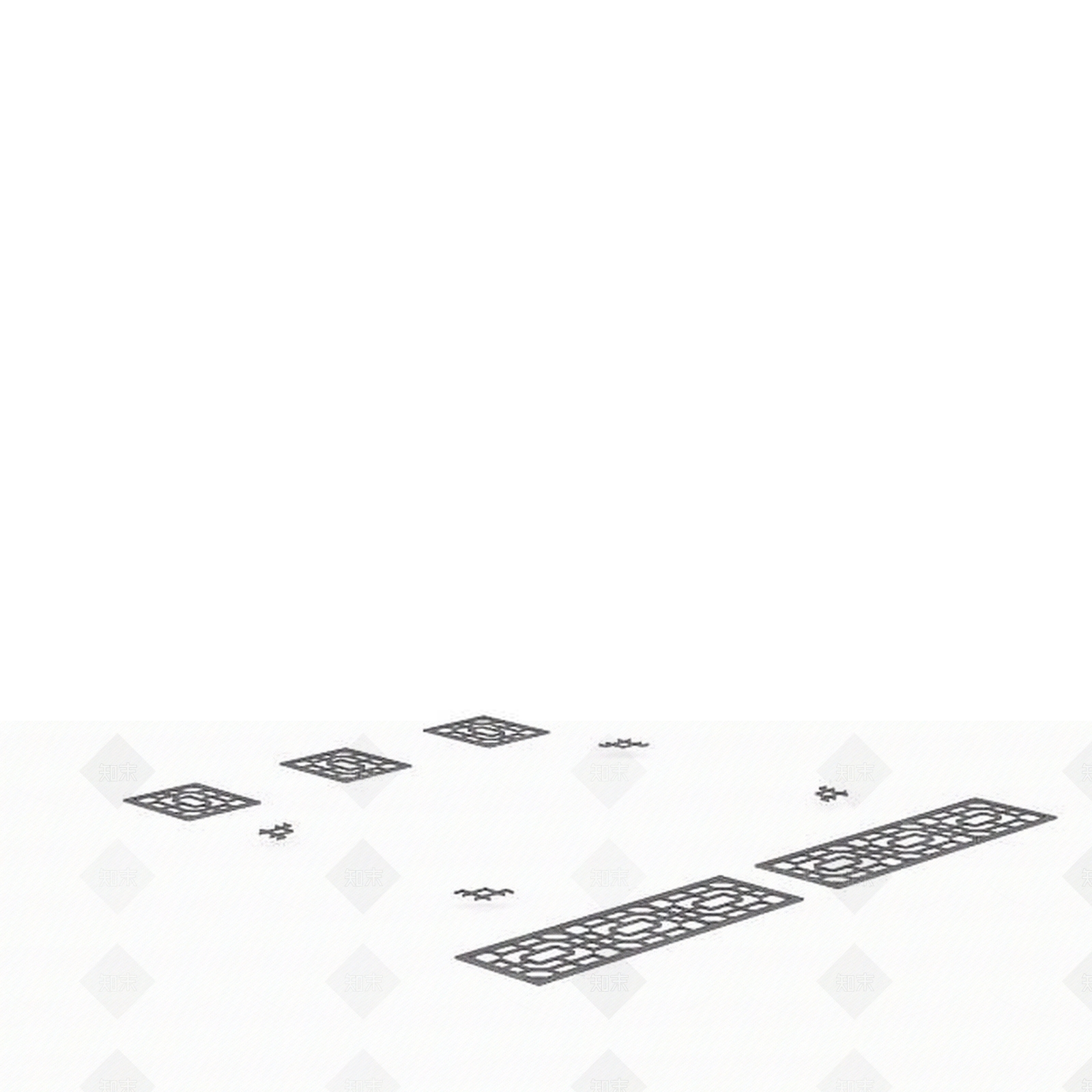 现代铁艺雕花窗3D模型下载【ID:1197052604】