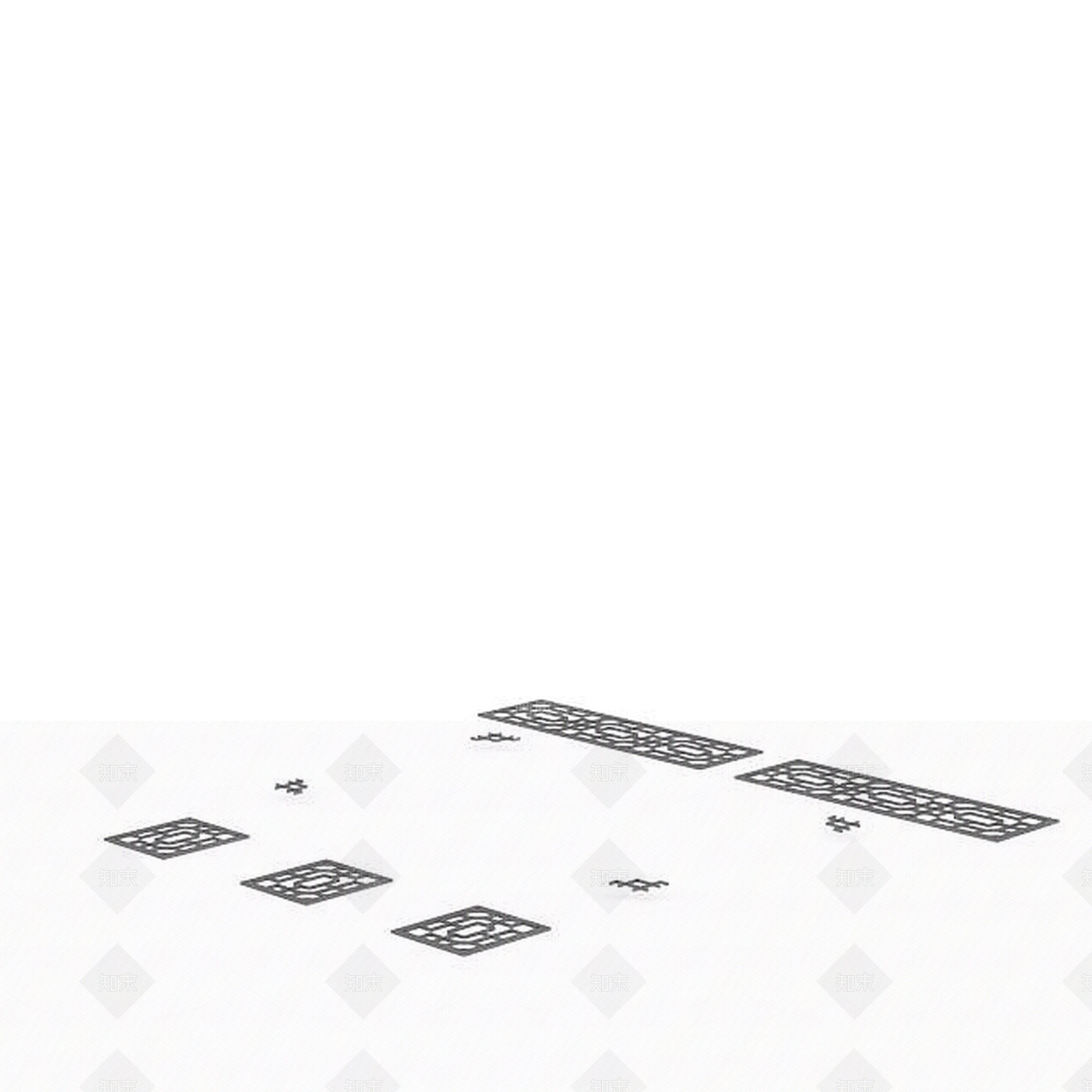 现代铁艺雕花窗3D模型下载【ID:1197052604】