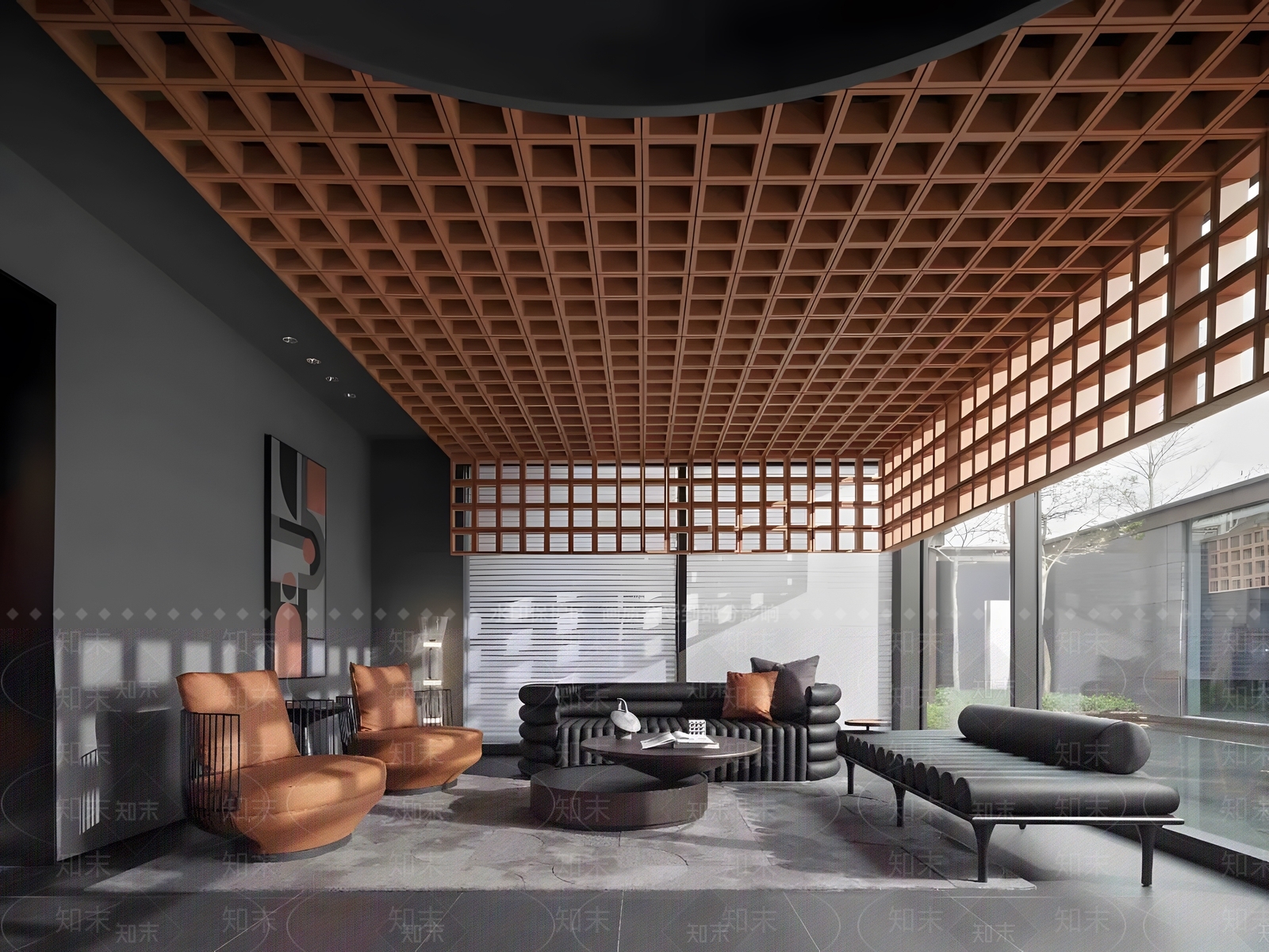现代新中式家居客厅3D模型下载【ID:1197051523】