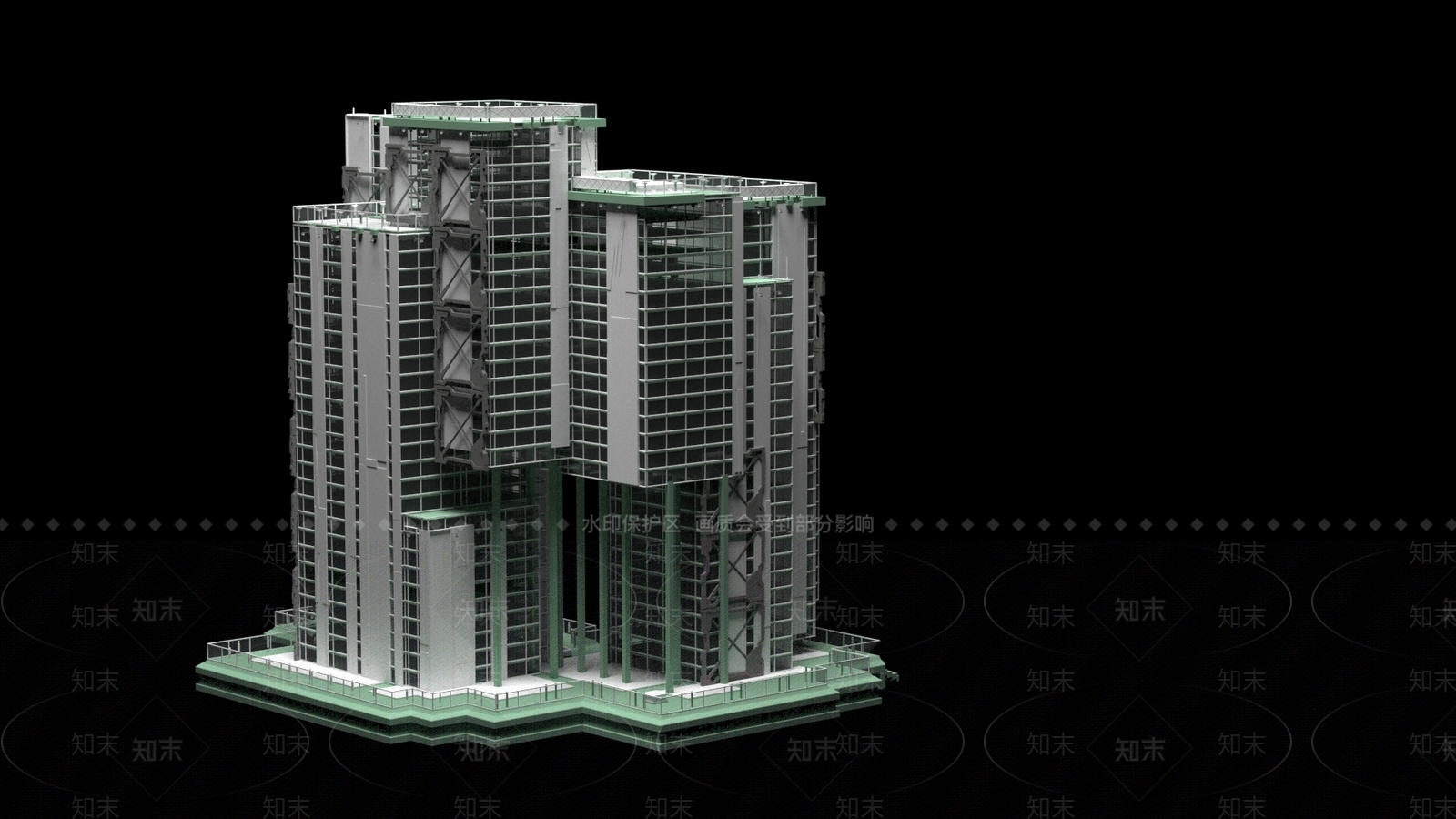 现代风格建筑SU模型下载【ID:1197053609】