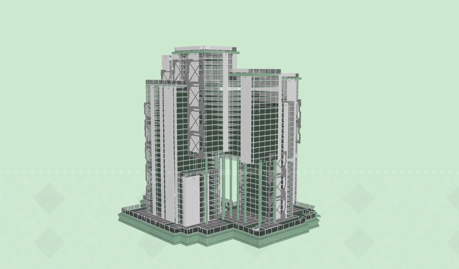 现代风格建筑SU模型下载【ID:1197053609】