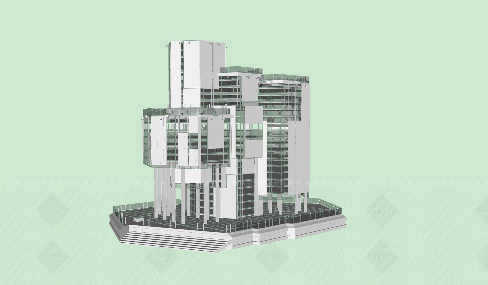 现代风格建筑SU模型下载【ID:1197053942】