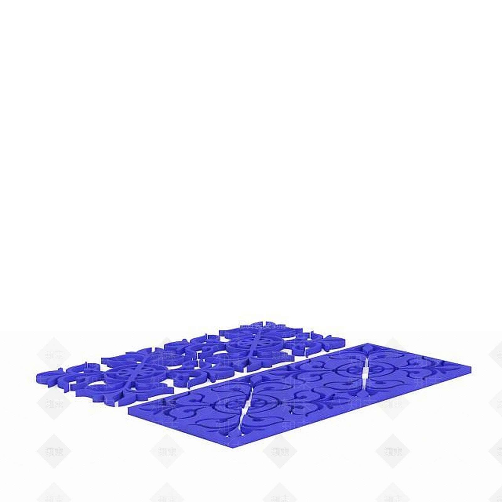 现代紫色雕花3D模型下载【ID:1197053947】