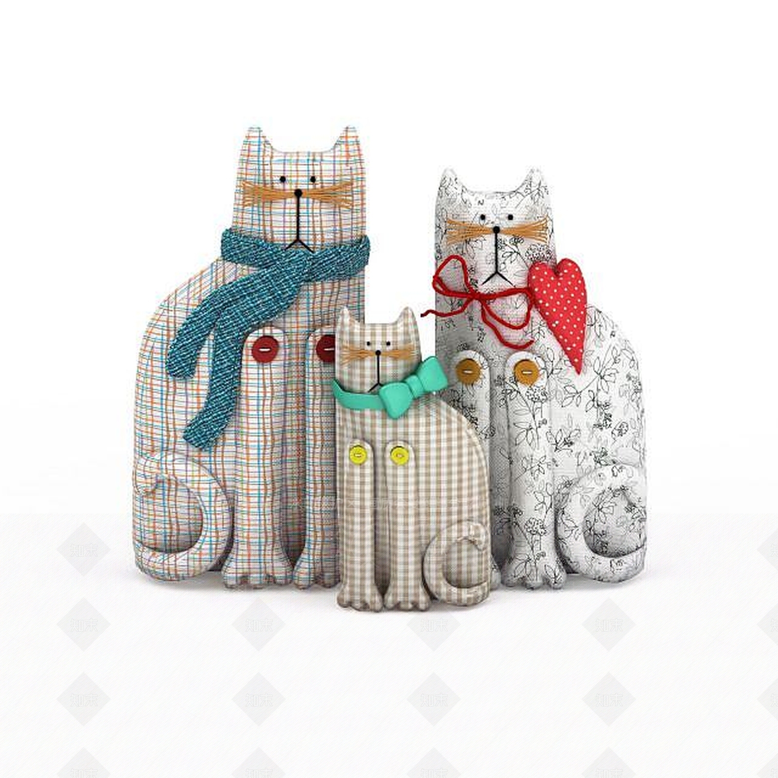 现代卡通猫装饰品3D模型下载【ID:1197054428】