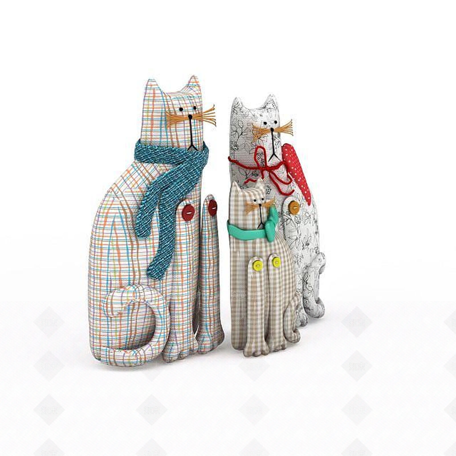 现代卡通猫装饰品3D模型下载【ID:1197054428】