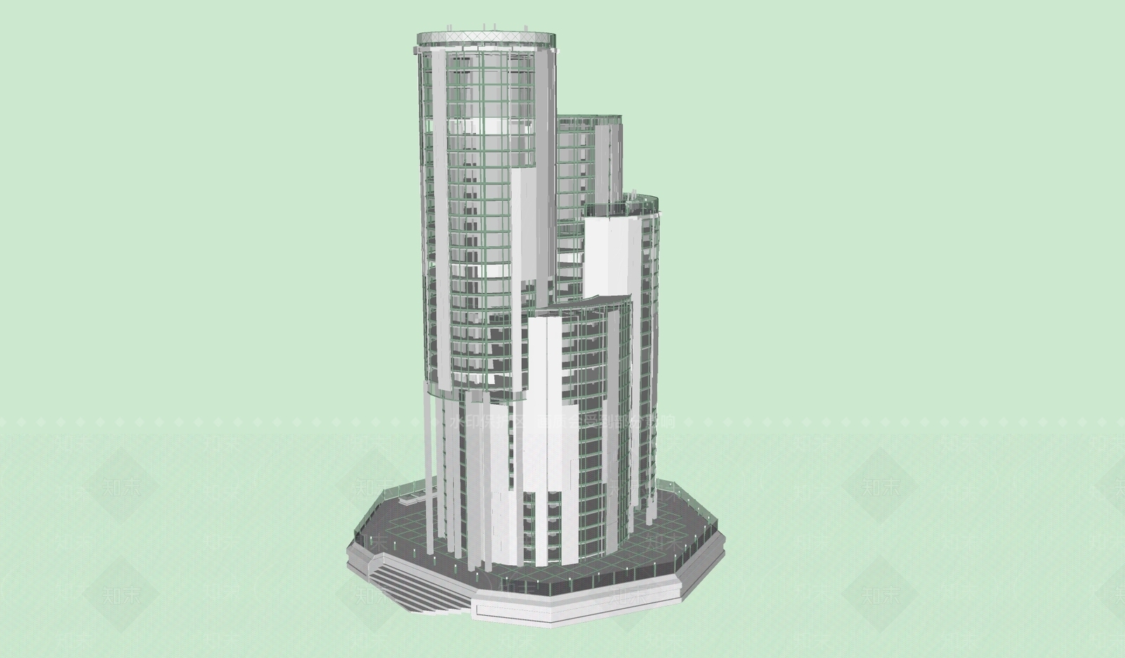 现代风格建筑SU模型下载【ID:1197054982】