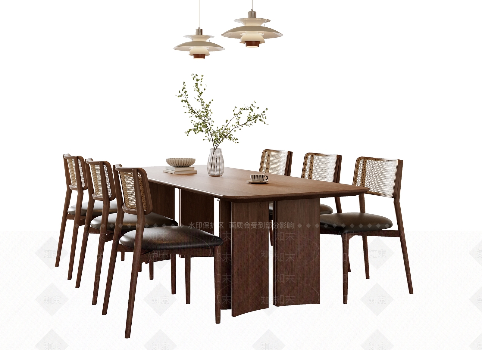 法式中古餐桌椅3D模型下载【ID:1197055487】