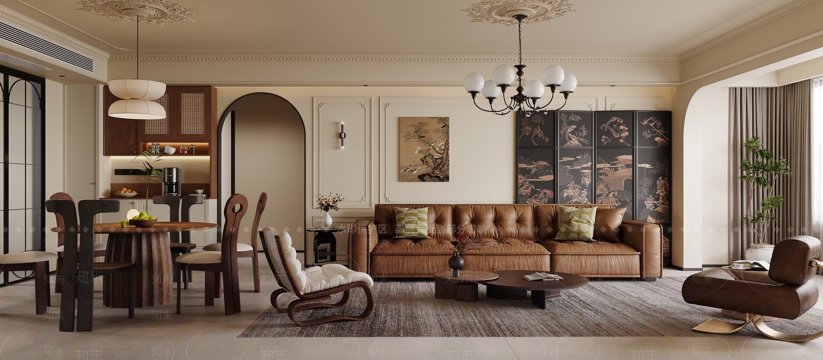 法式复古客餐厅3D模型下载【ID:1197057636】