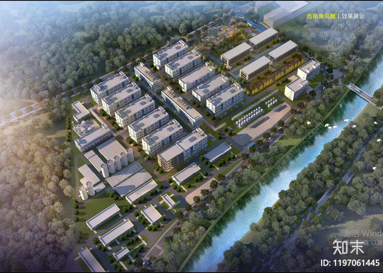 现代中式厂房建筑下载【ID:1197061445】