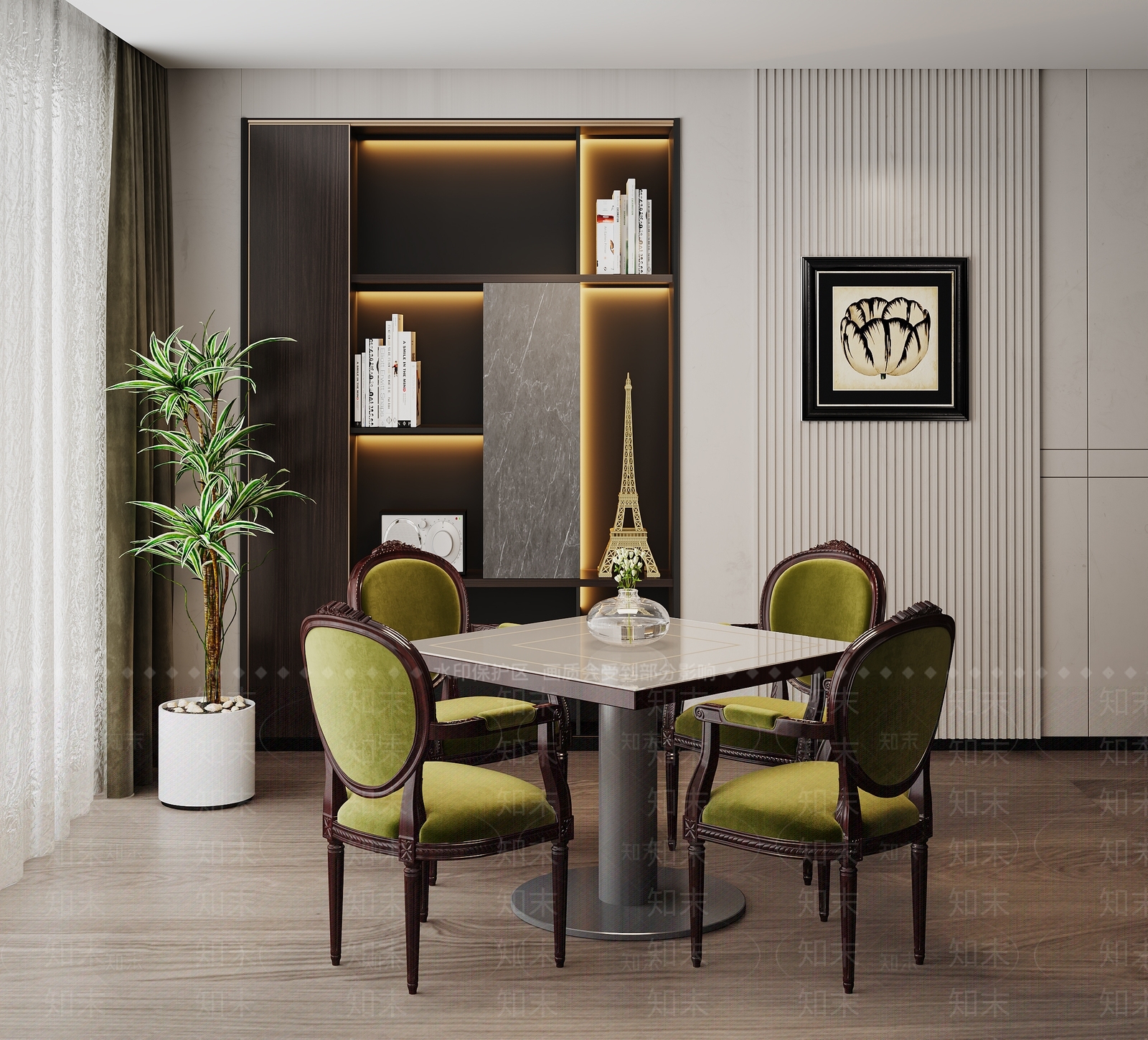 新中式中式茶桌椅3D模型下载【ID:1197062188】