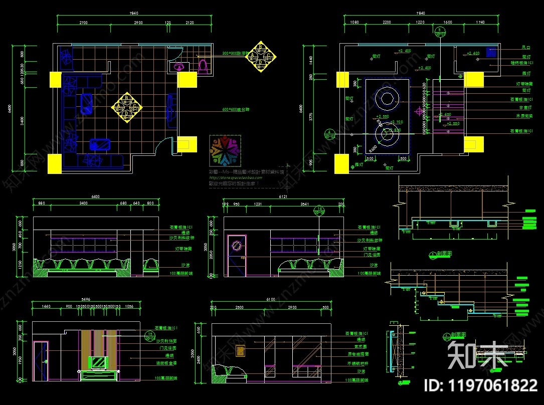 现代简约KTVcad施工图下载【ID:1197061822】