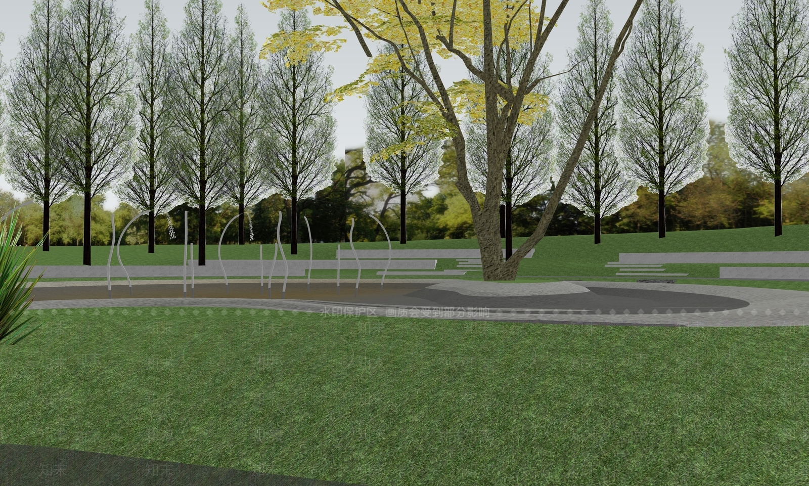 现代景观公园SU模型下载【ID:1197065035】