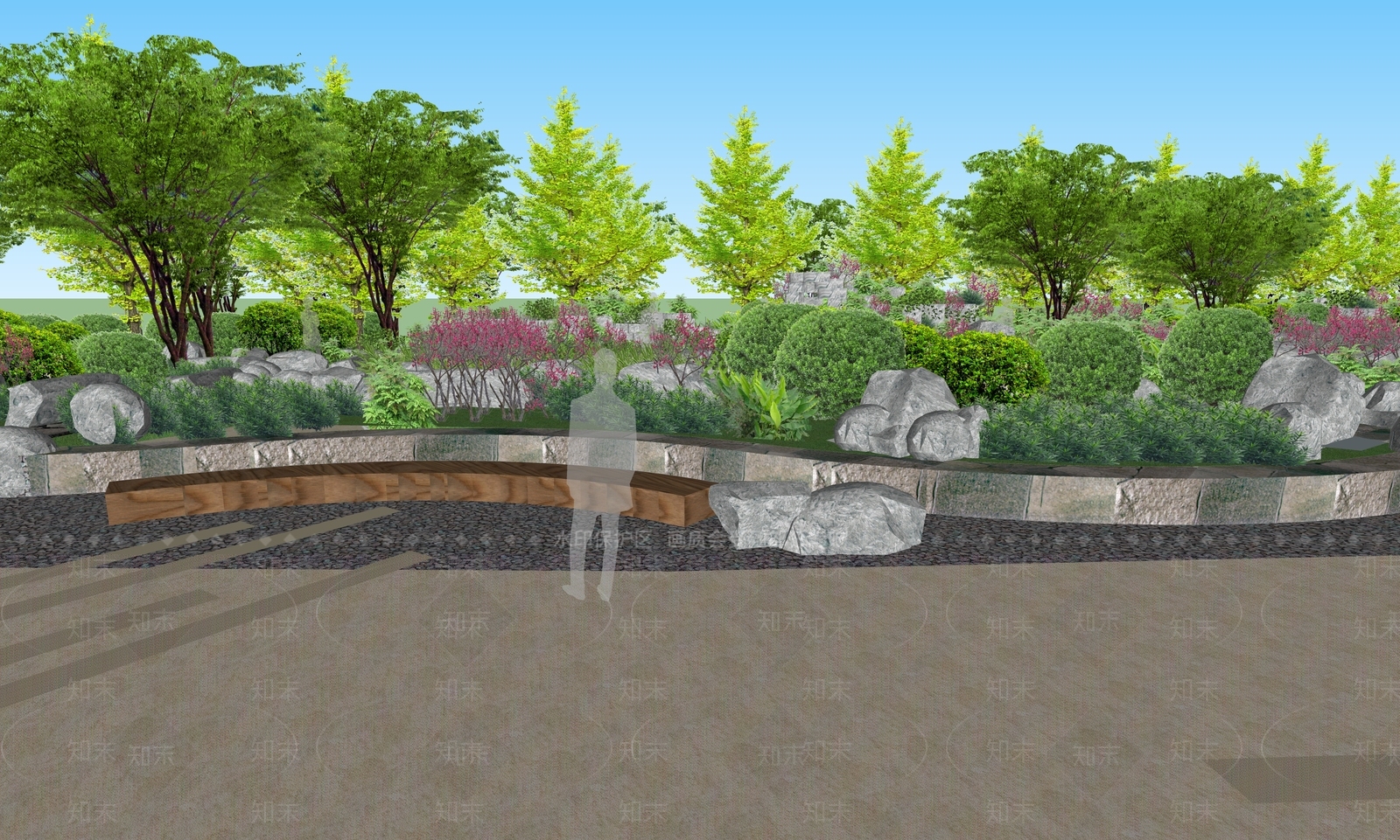 现代景观公园SU模型下载【ID:1197067190】