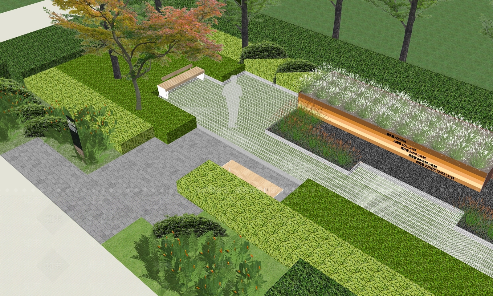 现代景观公园SU模型下载【ID:1197067121】