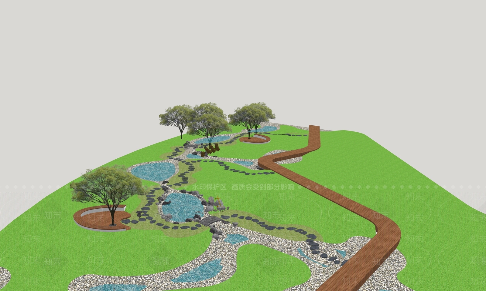 现代景观公园SU模型下载【ID:1197067162】