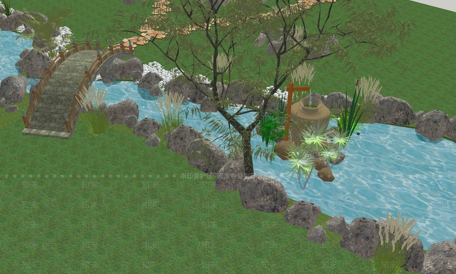 现代景观公园SU模型下载【ID:1197069131】