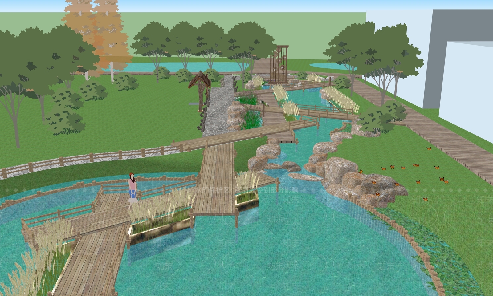 现代景观公园SU模型下载【ID:1197069103】