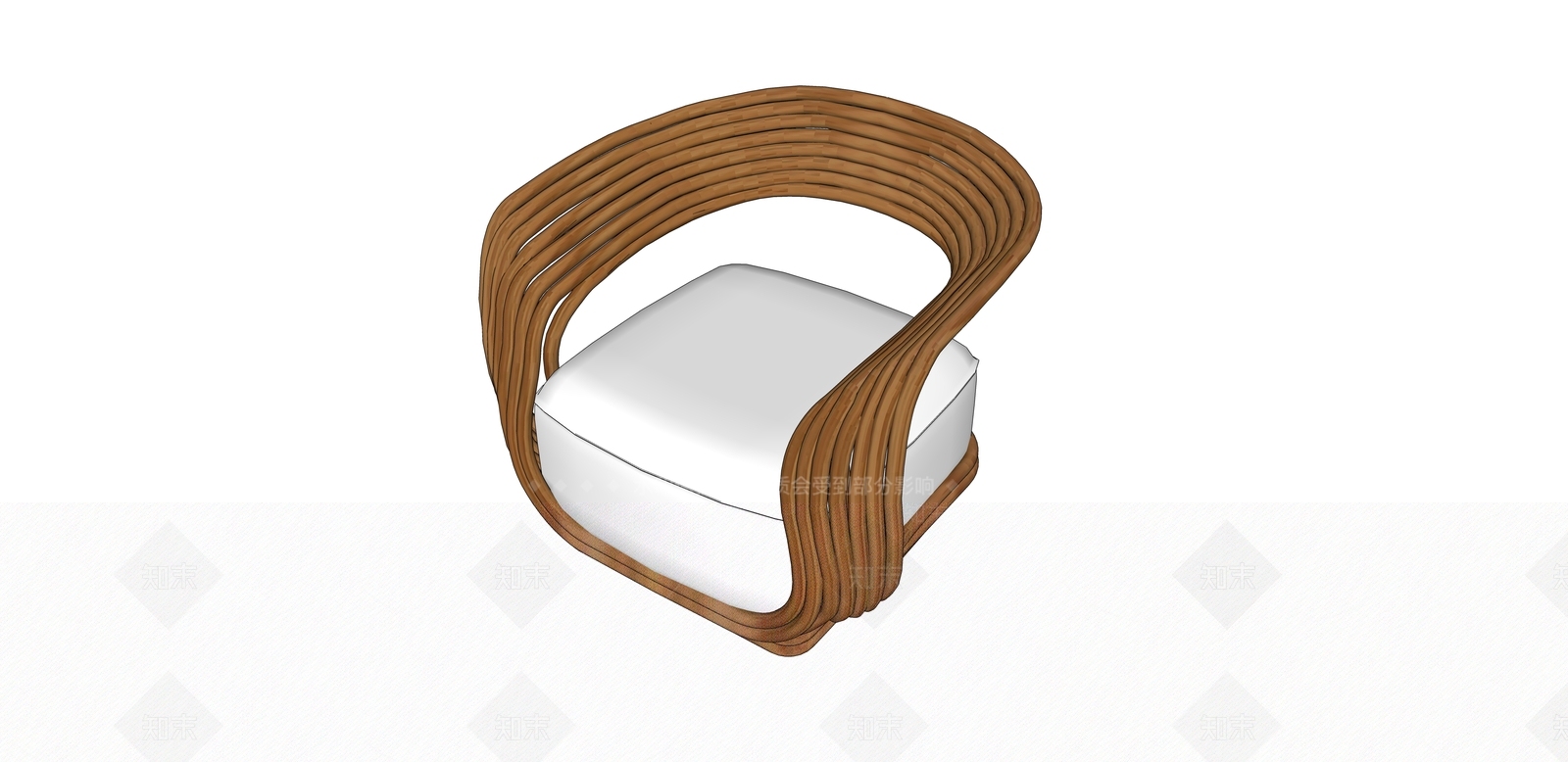 现代侘寂单人沙发SU模型下载【ID:1197074564】