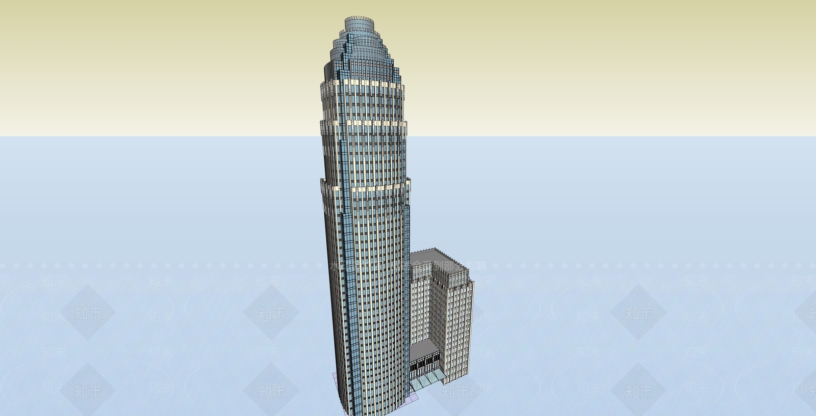 现代酒店建筑SU模型下载【ID:1197075715】