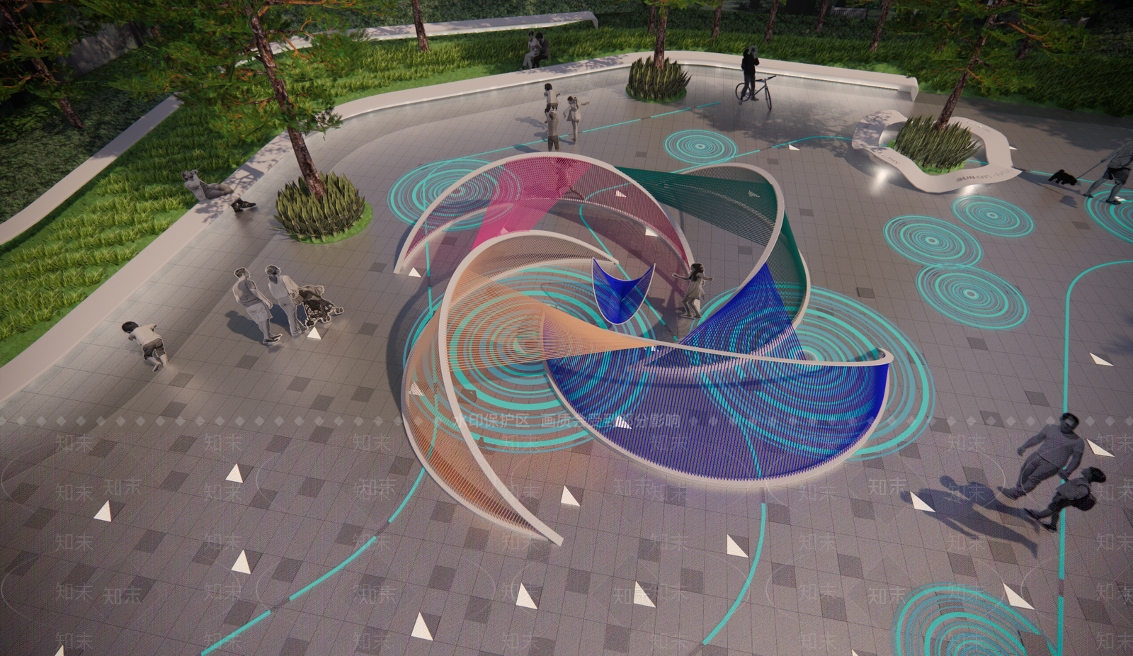 现代雕塑小品SU模型下载【ID:1197078285】