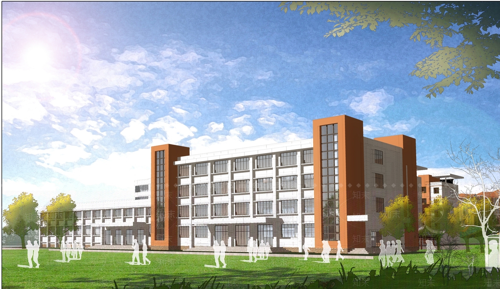 现代学校建筑SU模型下载【ID:1197078705】